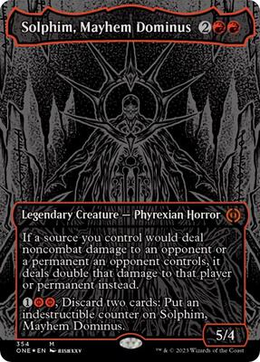 Magic: The Gathering,Phyrexia: All Will Be One,Solphim, Mayhem Dominus (Oil Slick Raised Foil) - 354,Foil,Mythic,Near Mint