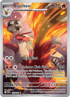 Pokemon,SV10: Destined Rivals,Blaziken - 192/182,Holofoil,Illustration Rare,Lightly Played