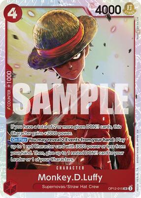One Piece Card Game,Legacy of the Master,Monkey.D.Luffy - OP12-015,Foil,Super Rare,Near Mint