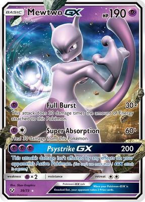 Pokemon,Shining Legends,Mewtwo GX - 39/73,Holofoil,Ultra Rare,Lightly Played