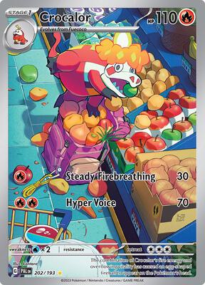 Pokemon,SV02: Paldea Evolved,Crocalor - 202/193,Holofoil,Illustration Rare,Lightly Played