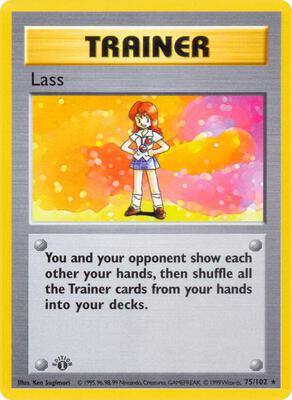 Pokemon,Base Set (Shadowless),Lass - 075/102,Unlimited,Rare,Lightly Played