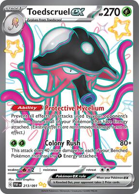 Pokemon,SV: Paldean Fates,Toedscruel ex - 213/091,Holofoil,Shiny Ultra Rare,Lightly Played