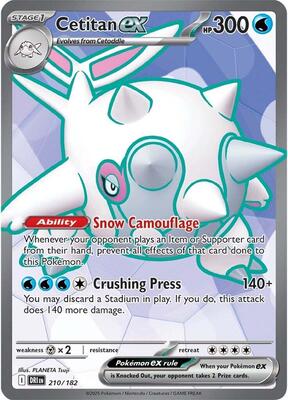 Pokemon,SV10: Destined Rivals,Cetitan ex - 210/182,Holofoil,Ultra Rare,Near Mint