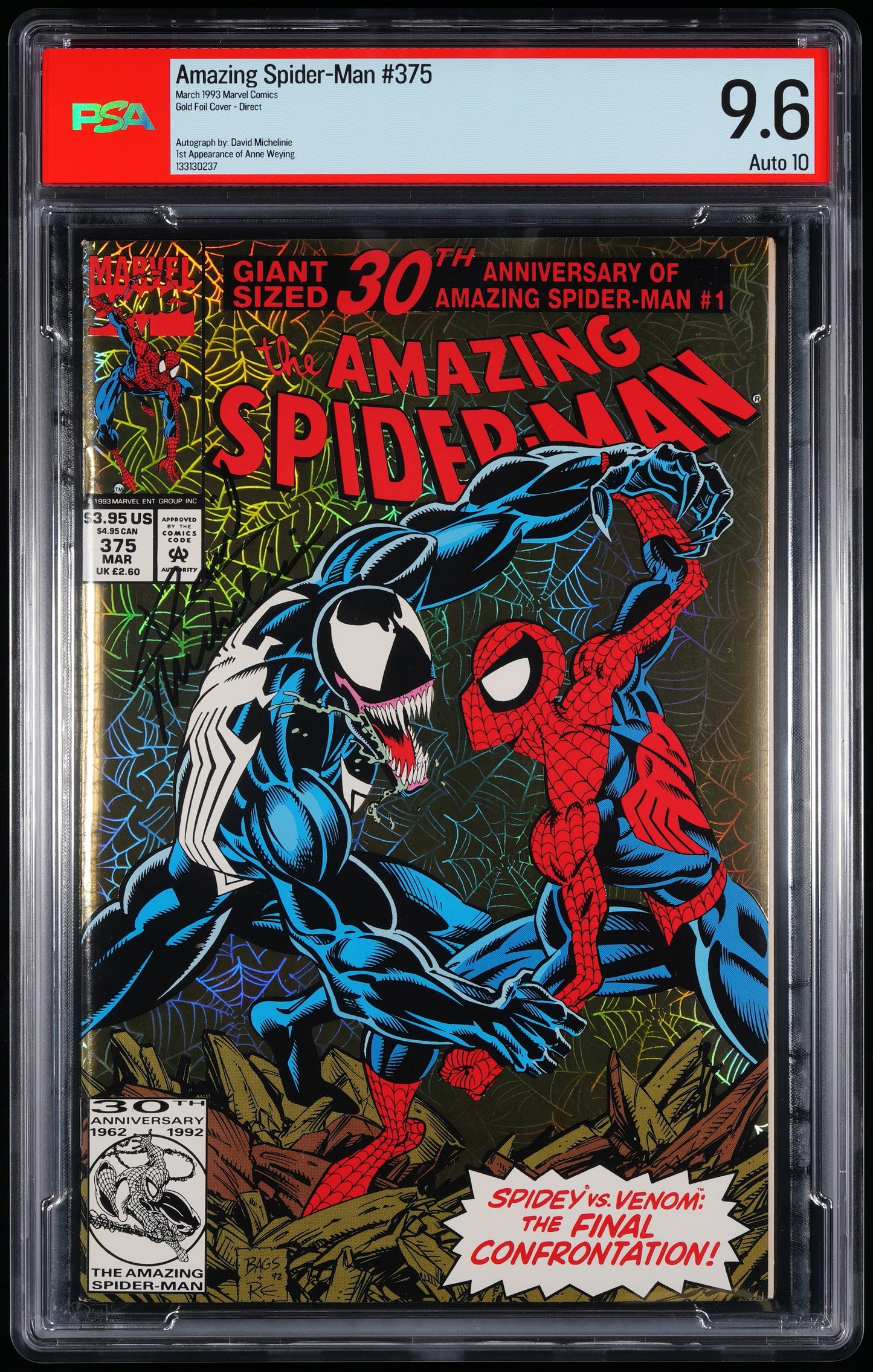 Marvel Comics Amazing Spider-Man #375 NONE GOLD FOIL