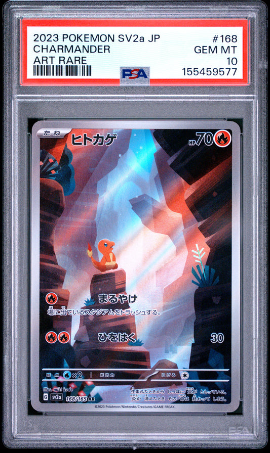 2023 POKEMON JAPANESE SV2a-POKEMON CARD 151 CHARMANDER #168 ART RARE PSA 10