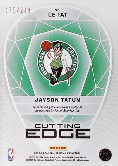 2023-24 Panini Obsidian #CE-TAT Jayson Tatum Cutting Edge Memorabilia #/249