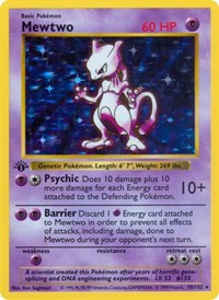 pokemon Base Set (Shadowless) Mewtwo
