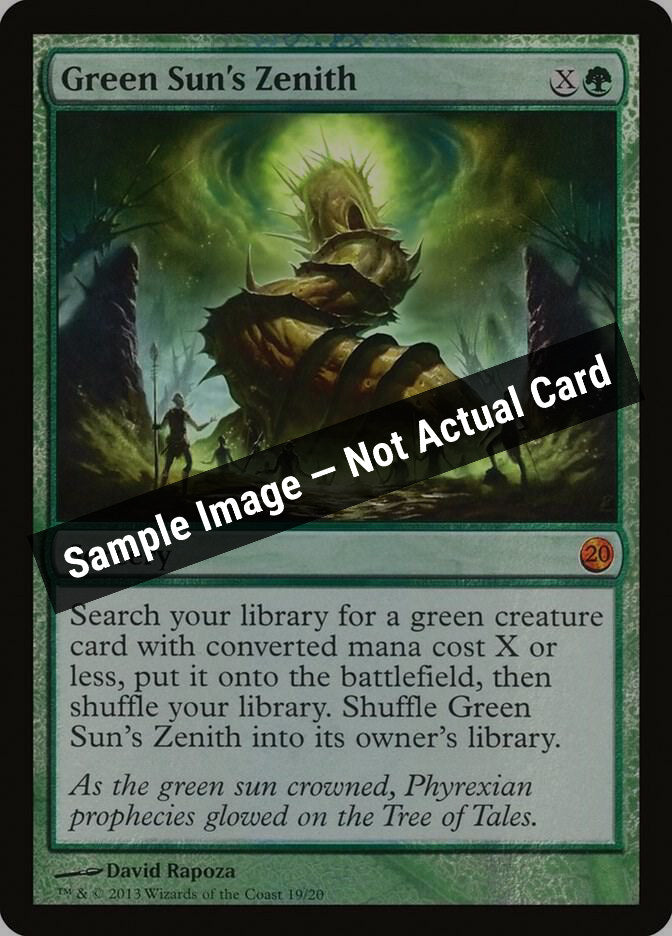 Magic,From the Vault: Twenty,Green Sun's Zenith - 19,Foil,Near Mint — Sample Image, Not Actual Card