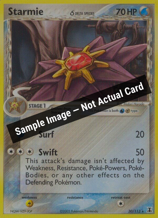 Pokemon,EX Delta Species,Starmie - 030/113 (Delta Species),Normal,Near Mint — Sample Image, Not Actual Card