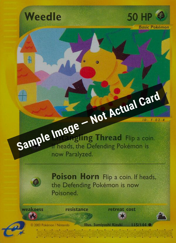 Pokemon,Skyridge,Weedle (115) - 115/144,Normal,Moderately Played — Sample Image, Not Actual Card