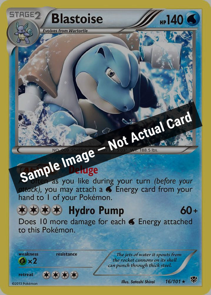 Pokemon,Plasma Blast,Blastoise - 16/101,Holofoil,Lightly Played — Sample Image, Not Actual Card