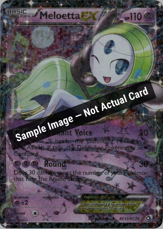 Pokemon,Legendary Treasures: Radiant Collection,Meloetta EX - RC11/RC25,Holofoil,Lightly Played — Sample Image, Not Actual Card