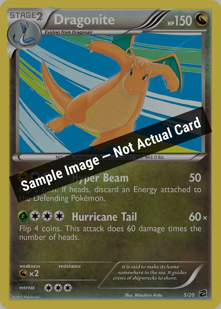 Pokemon,Dragon Vault,Dragonite - 5/20,Holofoil,Lightly Played — Sample Image, Not Actual Card