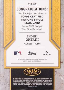 2024 Topps Tier One #T1R-SO Shohei Ohtani Tier One Relics Purple Foil #/149
