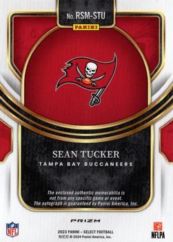 2023 Panini Select #RSM-STU Sean Tucker Signature Memorabilia Red Wave Prizm