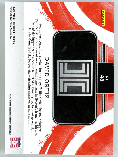 2024 Panini Impeccable #48 David Ortiz 1 Troy Ounce Silver /25
