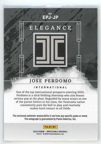 2024 Panini Impeccable #EPJ-JP Jose Perdomo Elegance /99