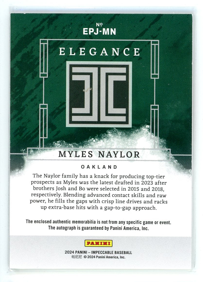 2024 Panini Impeccable #EPJ-MN Myle Naylor Elegance /99