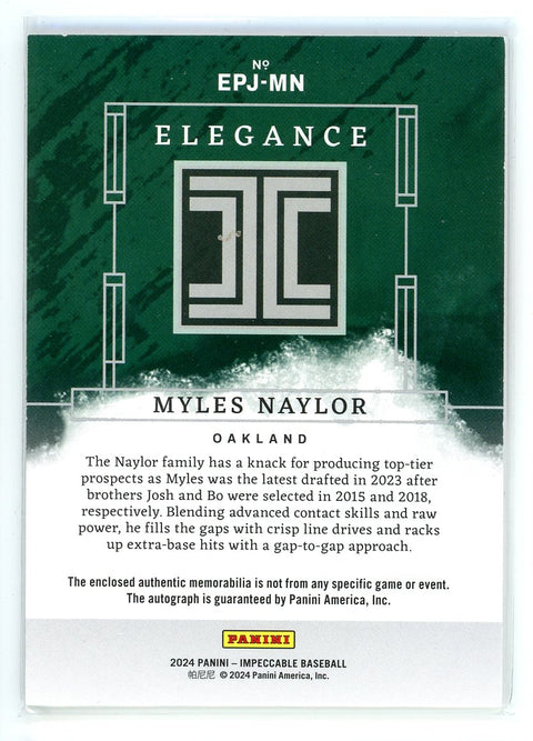 2024 Panini Impeccable #EPJ-MN Myle Naylor Elegance /99