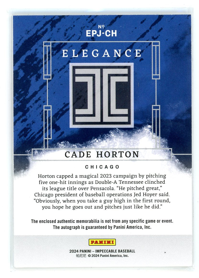 2024 Panini Impeccable #EPJ-CH Cade Horton Elegance /25