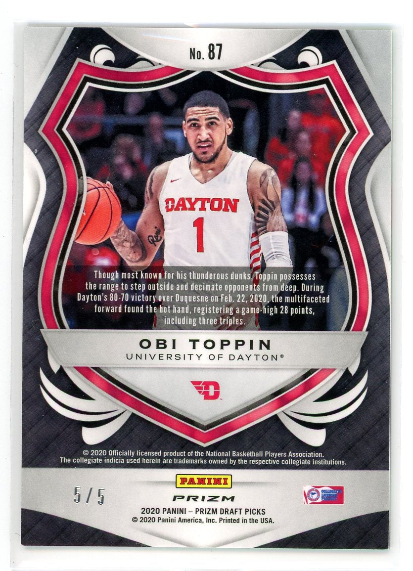 2020 Panini Prizm #87 Obi Topin #Draft Picks /5