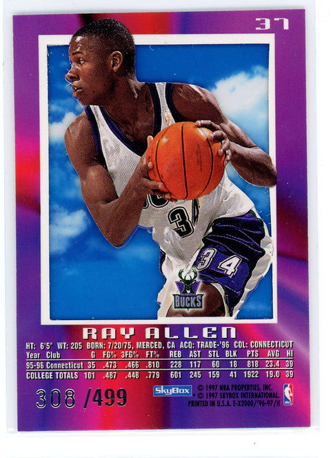 1996-97 E-X2000 #37 Ray Allen X2000 - Credentials #/499