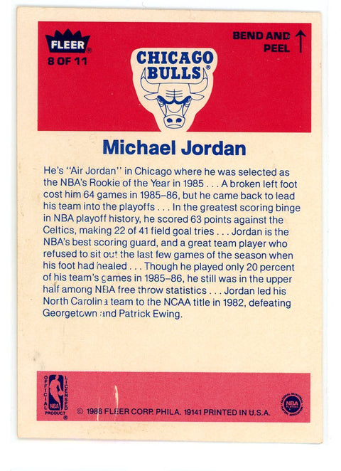1986-87 Fleer #8 Michael Jordan Stickers