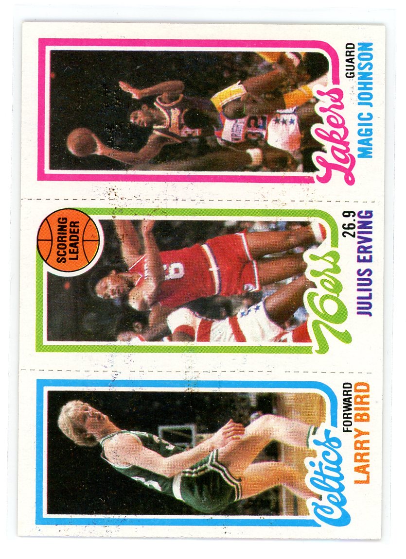 1980-81 Topps #34 / 139 / 174 Larry Bird / Julius Erving / Magic Johnson