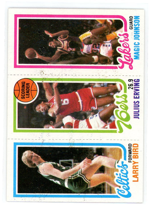 1980-81 Topps #34 / 139 / 174 Larry Bird / Julius Erving / Magic Johnson