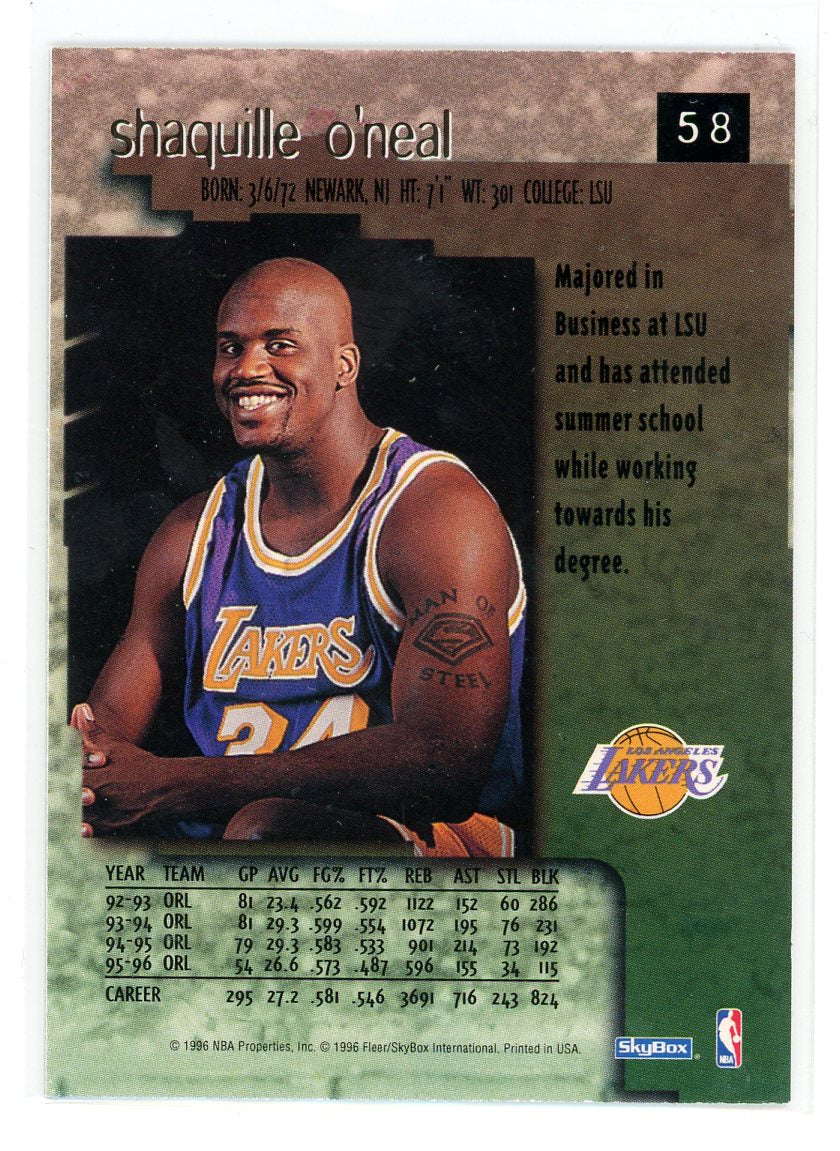 1996-97 SkyBox Premium #58 Shaquille O'Neal Star Rubies