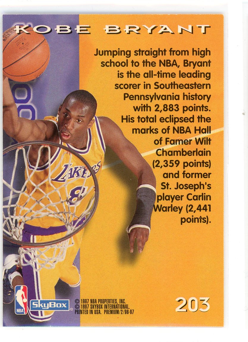 1996-97 SkyBox Premium #203 Kobe Bryant