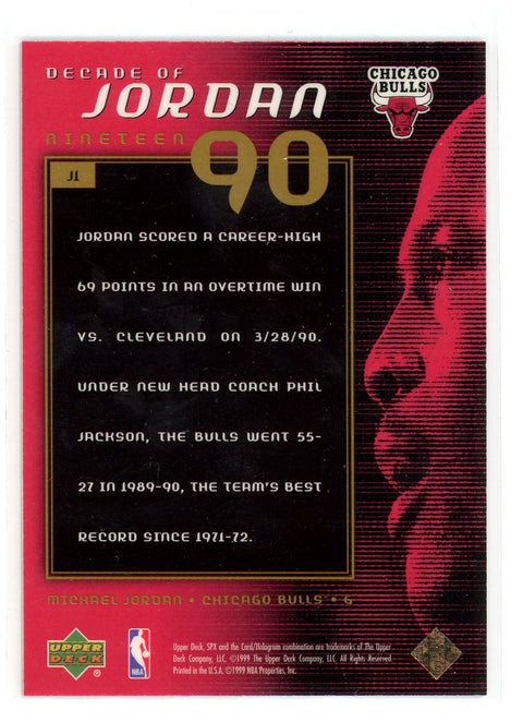 1999-00 Upper Deck SPx #J1 Michael Jordan Decade of Jordan