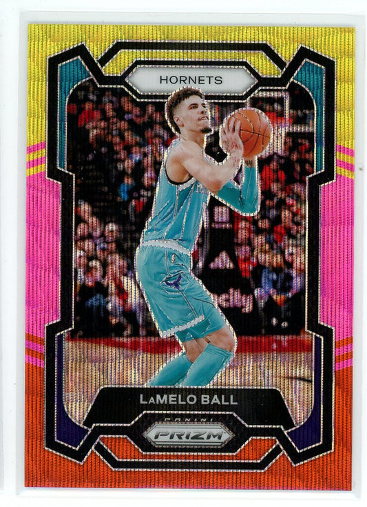 2023-24 Panini Prizm #41 LaMelo Ball Prizms Orange Wave #/60