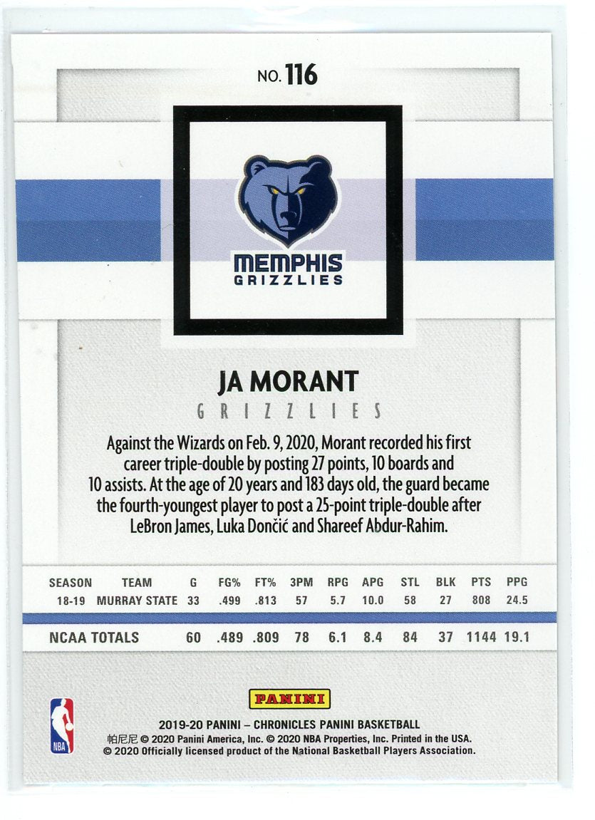 2019-20 Panini Chronicles #116 Ja Morant