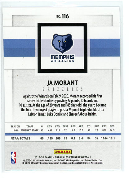 2019-20 Panini Chronicles #116 Ja Morant