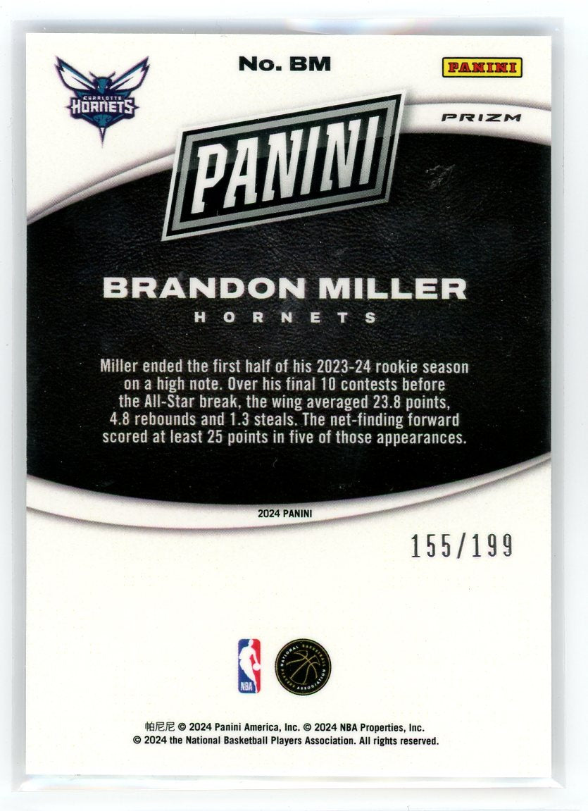 2024 Panini Black Friday #BM Brandon Miller Silver Foil /199