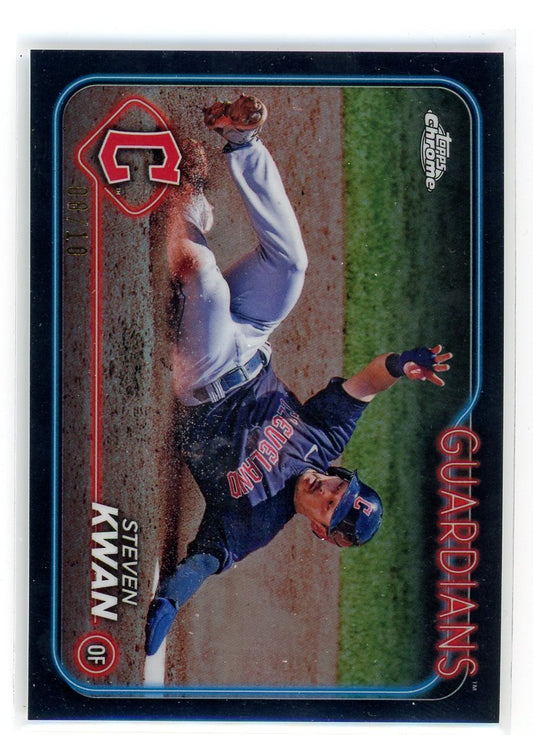 2024 Topps Chrome Logofractor Edition #30 Steven Kwan Black MLB Refractors #/10