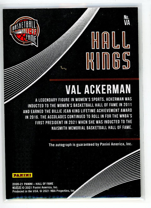 2020-2021 Panini Hall of Fame #VA Val Ackerman Auto /25