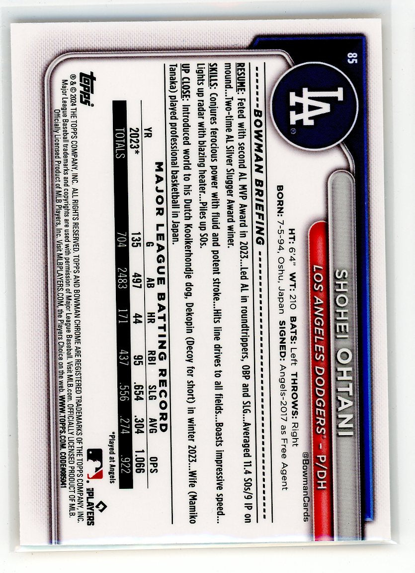 2024 Topps #85 Shohei Ohtani Gold Refractor /50