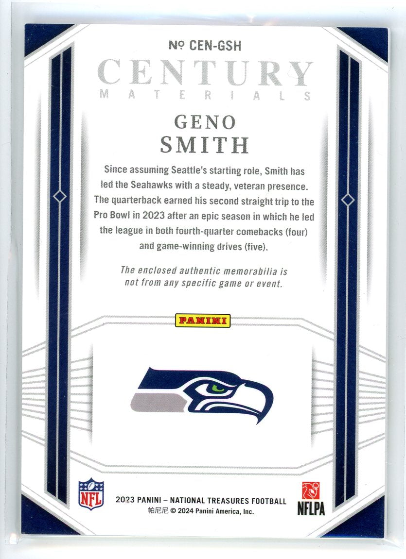 2023 Panini National Treasures #CEN-GSH Geno Smith Century Materials