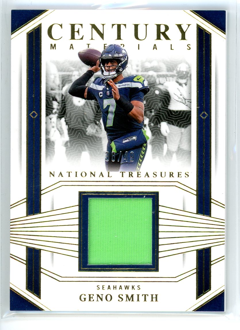 2023 Panini National Treasures #CEN-GSH Geno Smith Century Materials