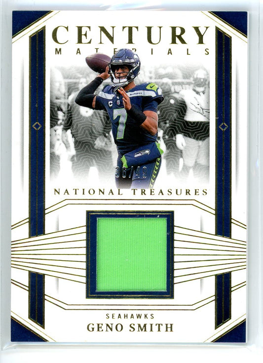 2023 Panini National Treasures #CEN-GSH Geno Smith Century Materials