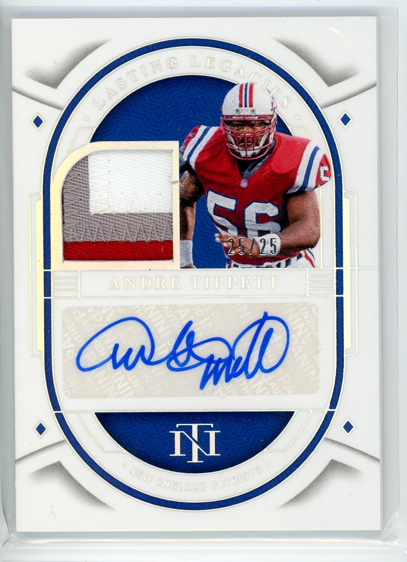2023 Panini National Treasures #LLE-ATI Andre Tippet Lasting Legacies Patch Auto