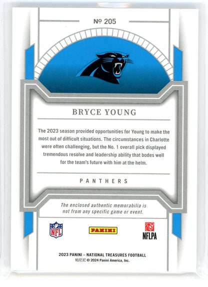 2023 Panini National Treasures #205 Bryce Young Rookie Patch