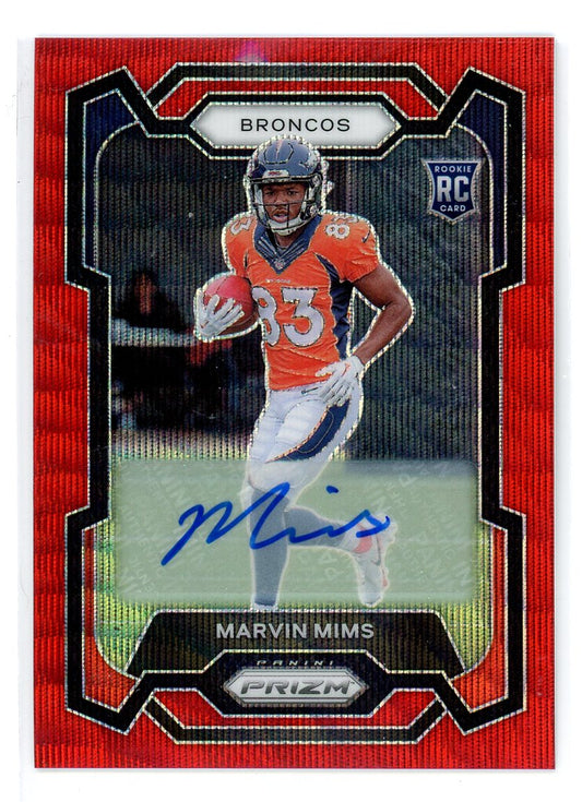2023 Panini Prizm #327 Marvin Mims Red Wave /149