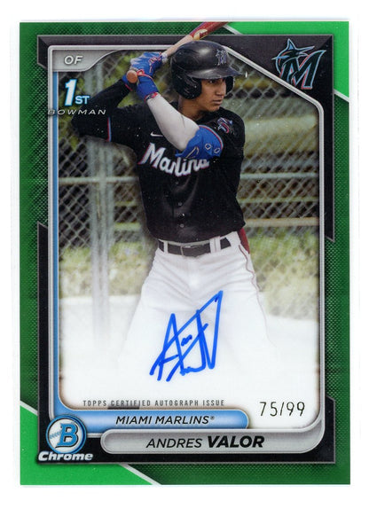 2024 Bowman Chrome #CPA-AV Andres Valor Green /99