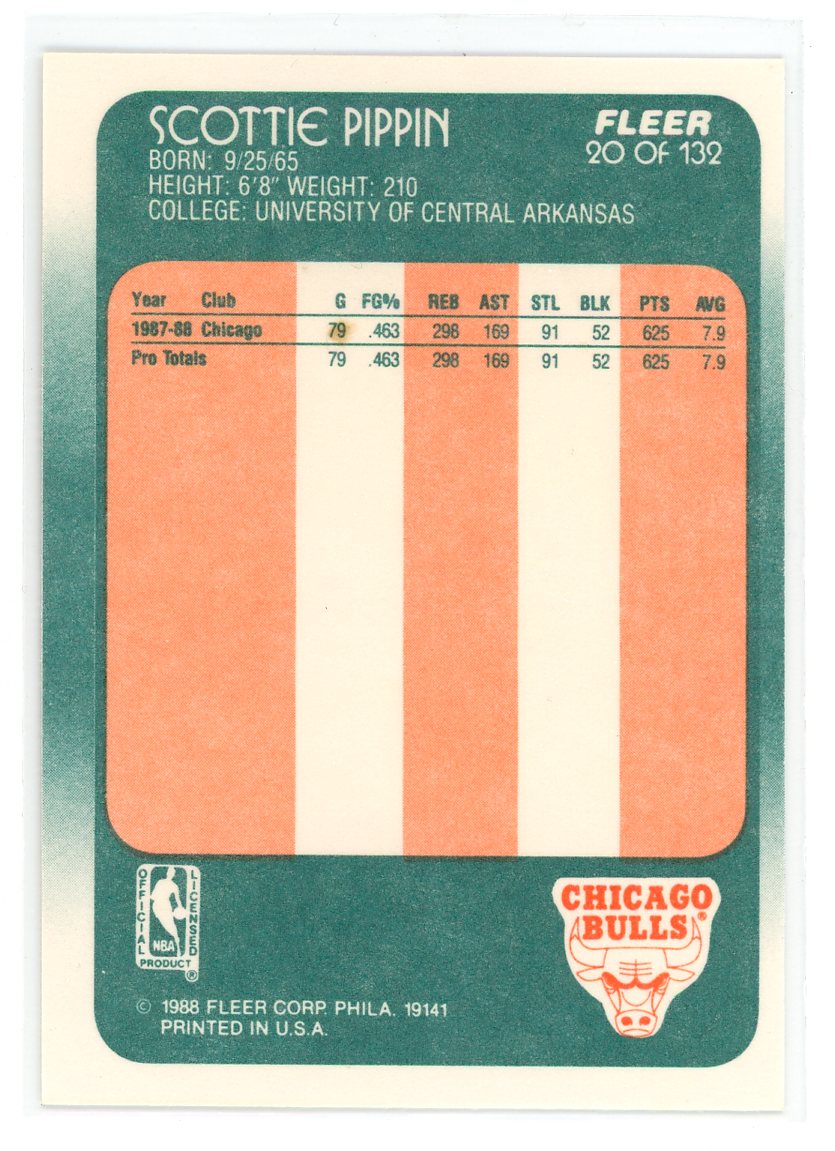 1988-89 Fleer #20 Scottie Pippen