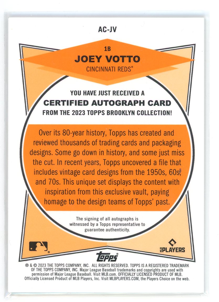 2023 Topps #18 Joey Votto Certified Autograph Issue /60