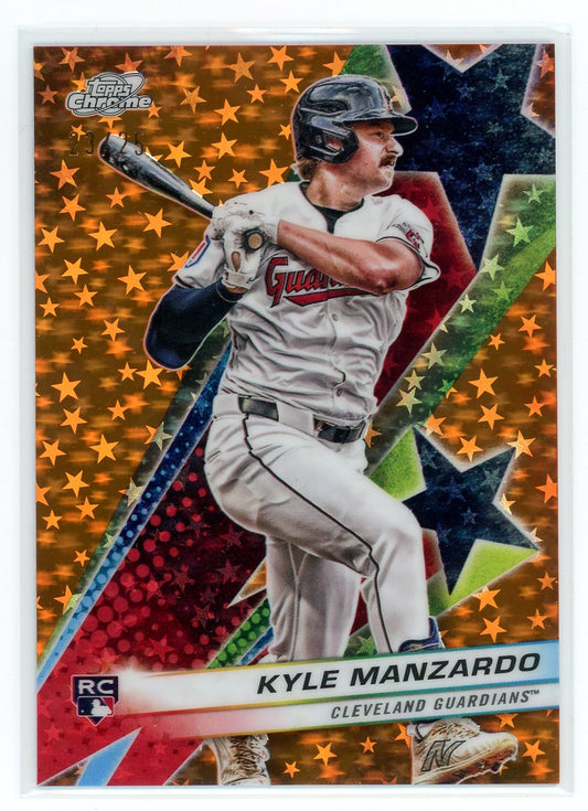 2024 Topps #SF-87 Kyle Manzardo Orange Starfractor /25
